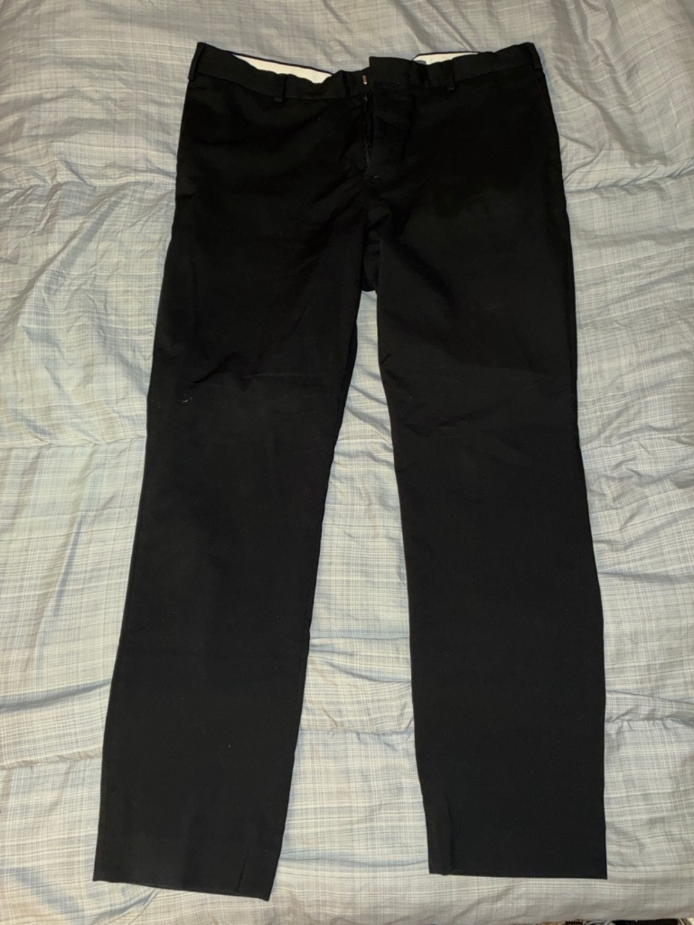 H&M Slim Fit Dress Pants Formal Black Flat Front Streight Leg - 38x30